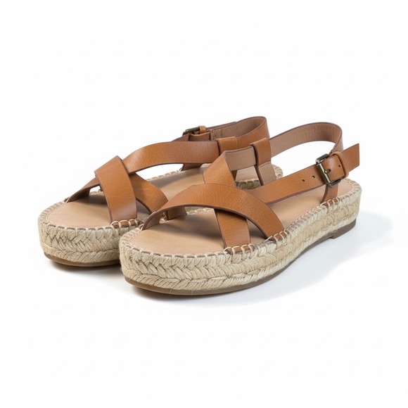 Madewell Shoes - Madewell The‎ Malia espadrille Sandal in Burnished Caramel Leather Size 8